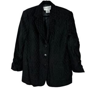 Jaeger Black Button Close Coat Size 14